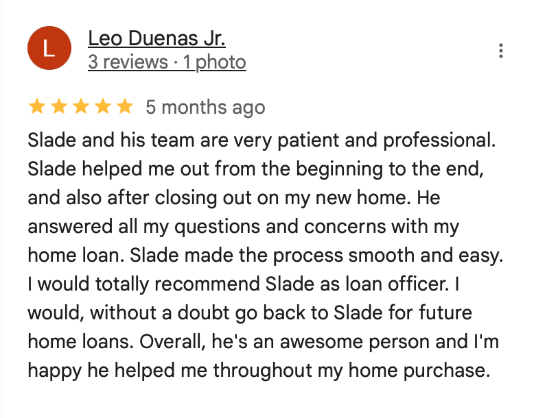 5-star review from Leo Duenas Jr. about patient and professional service